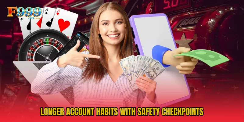 Longer account habits with safety checkpoints